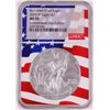 Image 1 : 2019-W $1 Burnished American Silver Eagle Coin NGC MS70 Independence Day Flag Core