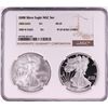 Image 1 : 2008 $1 American Silver Eagle Coin Set NGC MS69/PF69 Ultra Cameo