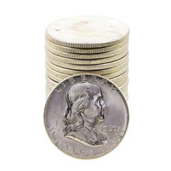 Roll of (20) Brilliant Uncirculated 1960 Franklin Half Dollar Coins