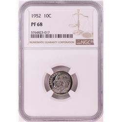 1952 Proof Roosevelt Dime Coin NGC PF68