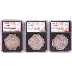 Lot of 1879-1881 $1 Morgan Silver Dollar Coins NGC Genuine