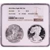 Image 1 : 2016 $1 American Silver Eagle Coin Set NGC MS69/PF69 Ultra Cameo