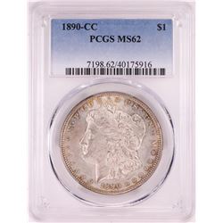 1890-CC $1 Morgan Silver Dollar Coin PCGS MS62