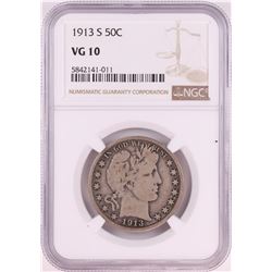 1913-S Barber Half Dollar Coin NGC V10