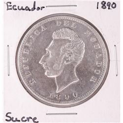 1890 Ecuador Lima Sucre Silver Coin