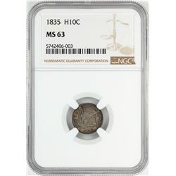 1835 Capped Bust Half Dime Coin NGC MS63