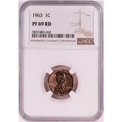 1963 Proof Lincoln Memorial Cent Coin NGC PF69RD