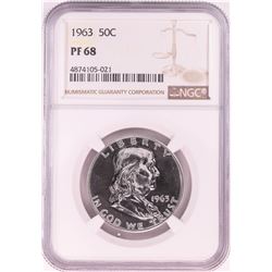 1963 Proof Franklin Half Dollar Coin NGC PF68
