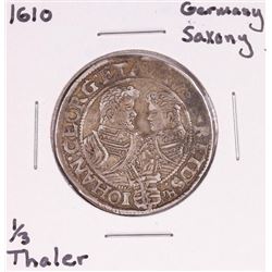 1610 Germany Saxony 1/3 Thaler Silver Coin