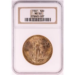 1907 $20 St. Gaudens Double Eagle Gold Coin NGC MS62