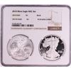 Image 1 : 2010 $1 American Silver Eagle Coin Set NGC MS69/PF69 Ultra Cameo