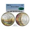 Image 1 : 1881-S $1 Morgan Silver Dollar Coin PCGS MS64 CAC Amazing Toning