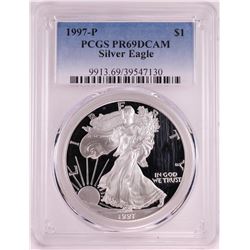 1997-P $1 Proof American Silver Eagle Coin PCGS PR69DCAM