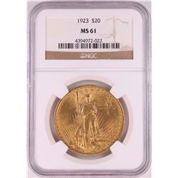 1923 $20 St. Gaudens Double Eagle Coin NGC MS61