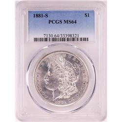 1881-S $1 Morgan Silver Dollar Coin PCGS MS64