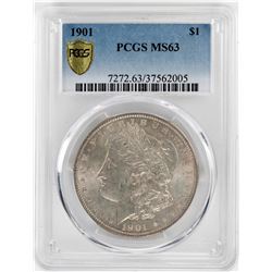 1901 $1 Morgan Silver Dollar Coin PCGS MS63