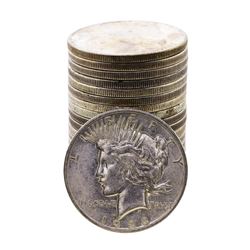 Roll of (20) Mixed Date $1 Peace Silver Dollar Coins