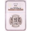 Image 1 : 1954-S Franklin Half Dollar Coin NGC MS66