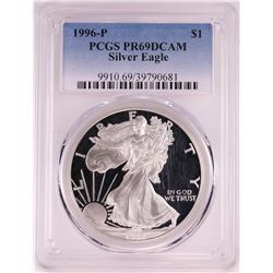 1996-P $1 Proof American Silver Eagle Coin PCGS PR69DCAM