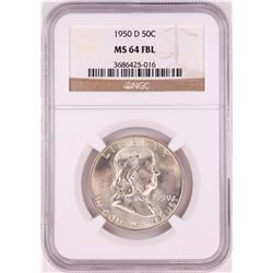 1950-D Franklin Half Dollar Coin NGC MS64FBL