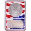 Image 2 : 2019-W $1 Burnished American Silver Eagle Coin NGC MS70 Independence Day Flag Core
