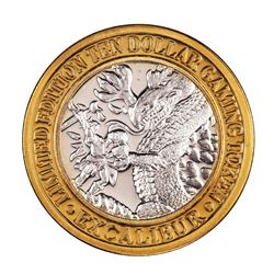 .999 Silver Excalibur Las Vegas Nevada $10 Casino Limited Edition Gaming Token