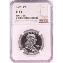 1963 Proof Franklin Half Dollar Coin NGC PF68