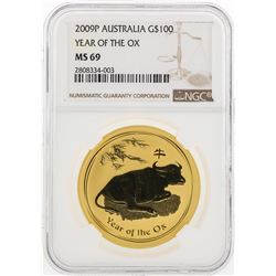 2009-P Australia $100 Year of the Ox Gold Coin NGC MS69