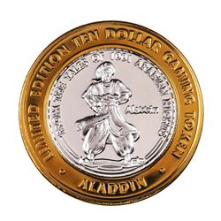 .999 Fine Silver Aladdin Resort & Casino Las Vegas $10 Limited Edition Gaming Token