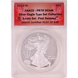 2012-W $1 Proof American Silver Eagle Coin ANACS PR70DCAM First Release