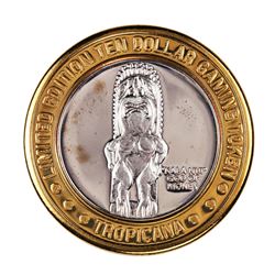 .999 Silver Tropicana Las Vegas, Nevada $10 Casino Limited Edition Gaming Token