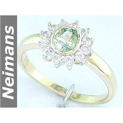 Gem Quality 1.50 ct Peridot & VS Diamond Ring 14kt Gold