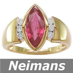 1.00 ct Pink Sapphire & Diamond Ring 14kt Gold