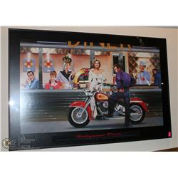 "HOLLYWOOD DINER" FRAMED PRINT BY MICHAEL GRANT