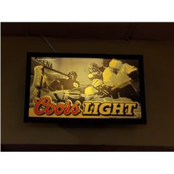 COORS LIGHT WALL MOUNTEDS LIGHTED SIGN, 27 X 16