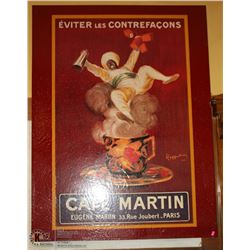 "CAFÉ MARTIN" PARIS STRETCHED CANVAS PICTURE,