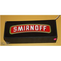SMIRNOFF LIGHT UP SIGN, 21 X 8. BUYER RESPONSIBLE