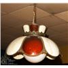 Image 1 : PAIR OF STAINED GLASS HANGING LIGHT FIXTURES