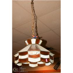 AMBER TIFFANY STYLE STAINED GLASS LIGHT FIXTURE