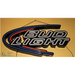 BUD LIGHT NEON SIGN 30 X 17. BUYER IS RESPONSIBLE