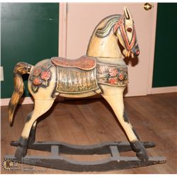 WOODEN ROCKING HORSE STATUE 32 X 33