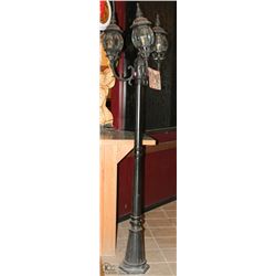 CAST METAL 3 LIGHT LAMP POSTS. BUYER RESPONSIBLE