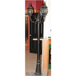 CAST METAL 3 LIGHT LAMP POSTS. BUYER RESPONSIBLE