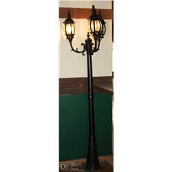 CAST METAL 3 LIGHT LAMP POSTS. BUYER RESPONSIBLE