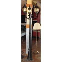 CAST METAL 3 LIGHT LAMP POSTS. BUYER RESPONSIBLE
