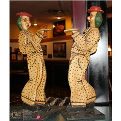 PAIR OF WOOD DECORATIVE WAITERS, SMALL DAMAGE