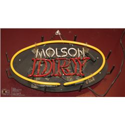 MOLSON DRY NEON SIGN 21 X 13, BUYER RESPONSIBLE