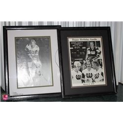 PAIR OF HOCKEY GREATS FRAMED PICTURES (12 X 15)