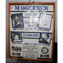 THE MAGIC ROLLS ON MAIN EVENT FRAMED POSTER SIGNED