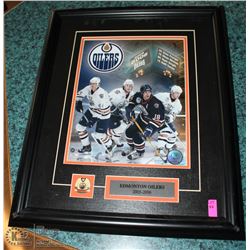 14 X 17 EDMONTON OILERS 2005 - 2006 FRAMED PICTURE